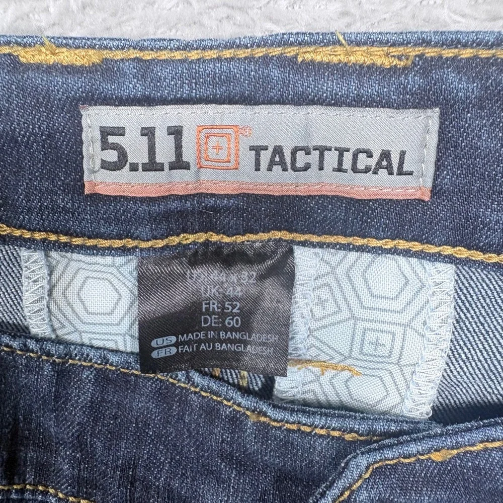 5.11 Tactical Defender-Flex Jeans Mens 44x32 Dark Blue Straight Leg Denim Pants